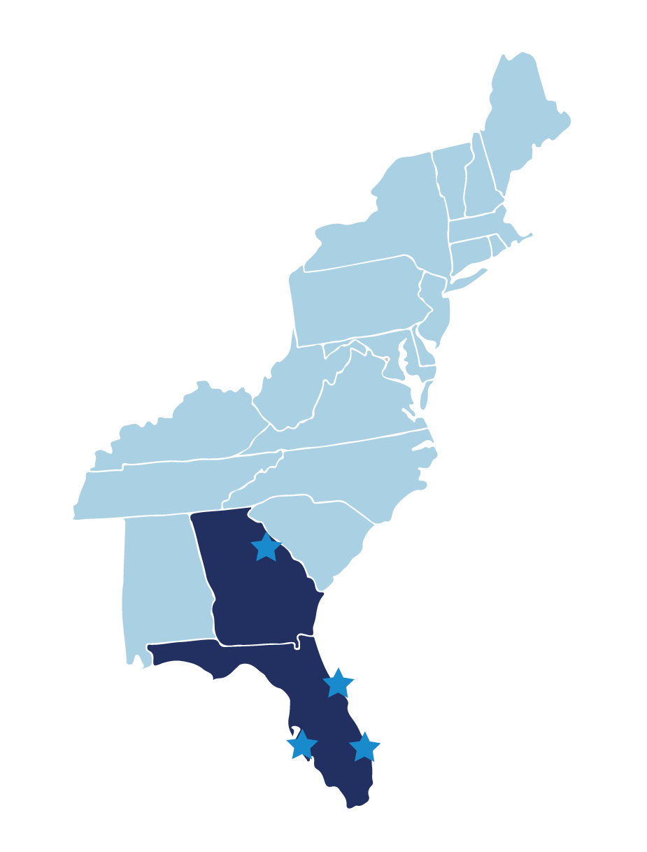 Map of available turnkey pool cleaning franchises with Pool Scouts